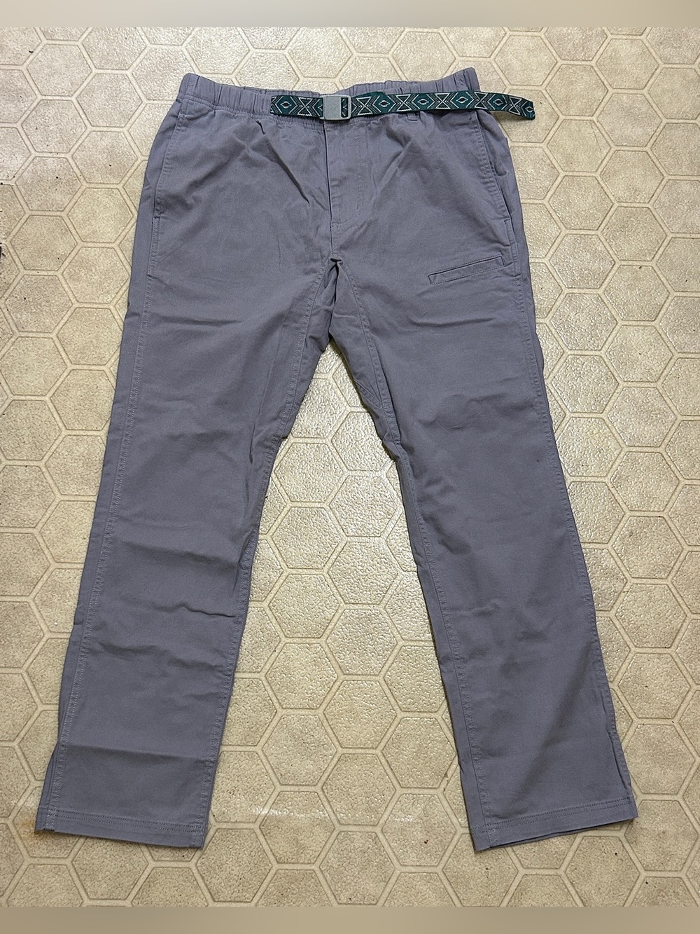 Men’s Medium KAVU Grey Webbing Belted Hit the Road Pants